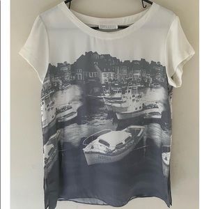 Vintage Breeze by Dorothy Schoelen sailing print t-shirt- Size  M - Circa 90’s